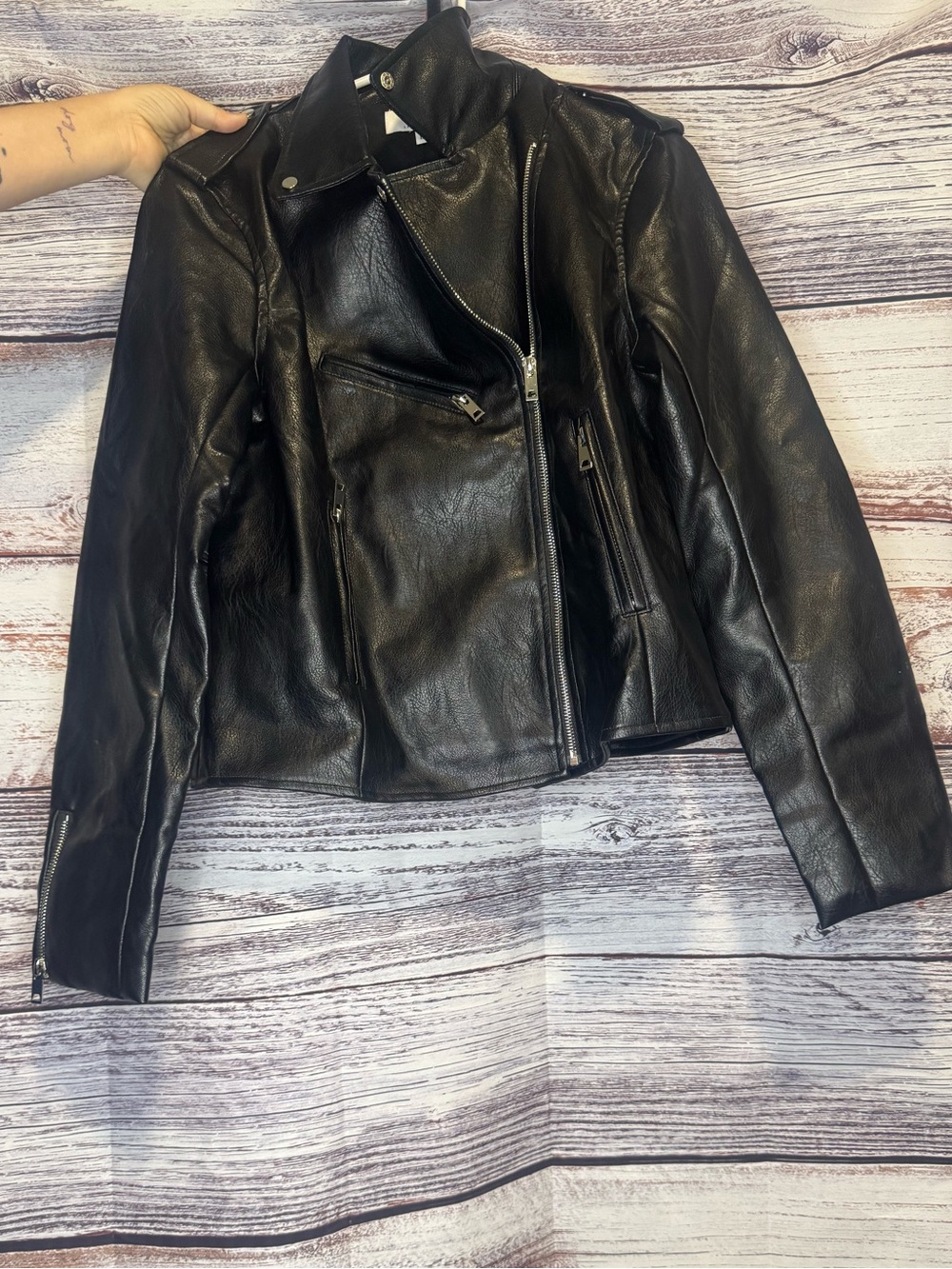 Irini faux leather jacket, large